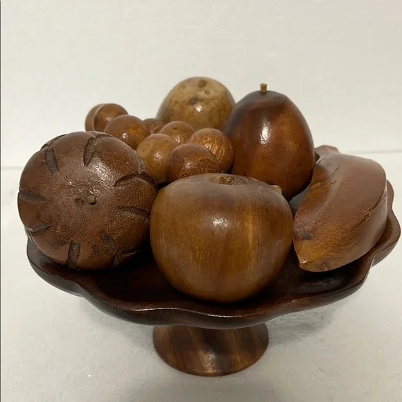 Wooden MCM Fruit Bowl Decor - Picture 2 of 14